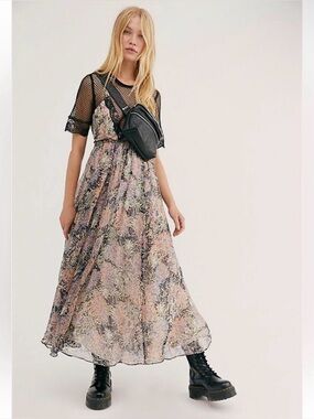 aderny floral maxi dress Women's Florals in Focus Multi Floral Linen Blend Tie Front Maxi Dress | Size: L